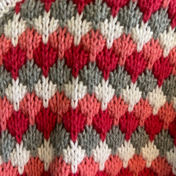 Pink,Red,Gray and White cardigan sweater - Picture 3 of 3
